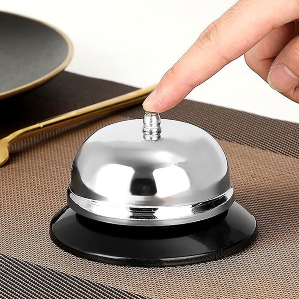 3.4 Inch Diameter Chrome Finish Call Bell for Puppy Training